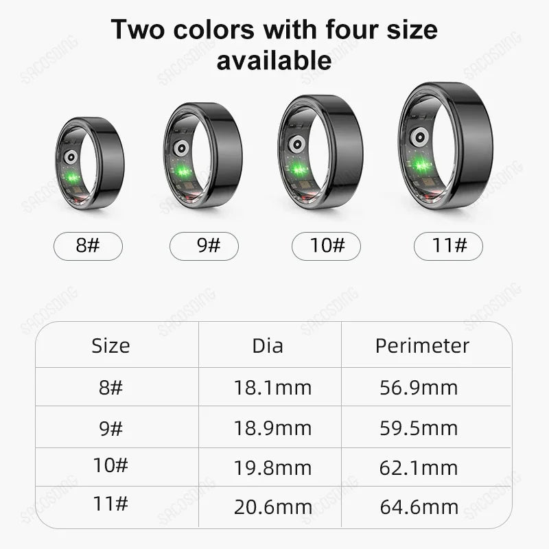 2024 Smart Ring Stainless Steel. Health Heart Rate Sleep Monitor Smart Ring