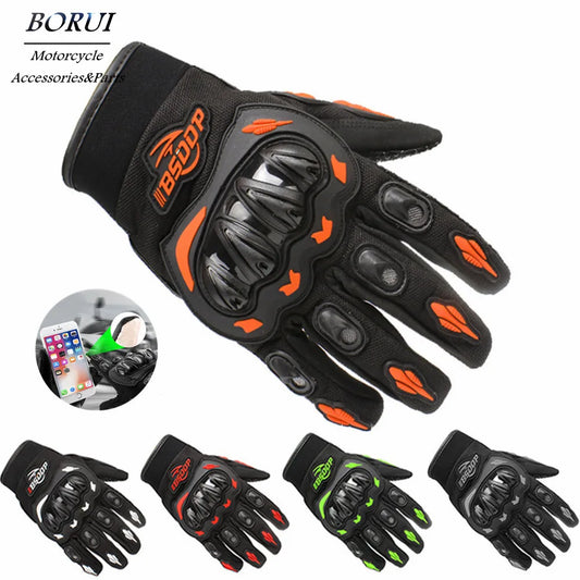 Summer Motorcycle Gloves Breathable Full Finger with Mobile Phone Touch