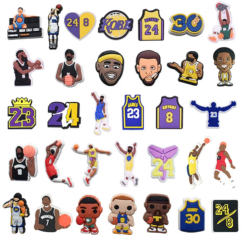 1pcs NBA Players Shoe Charms For Croc's