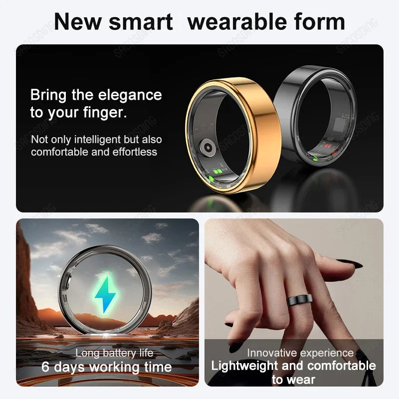 2024 Smart Ring Stainless Steel. Health Heart Rate Sleep Monitor Smart Ring